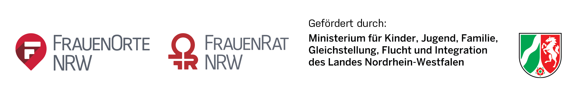 Logos Frauen NRW, Frauenorte, Land NRW